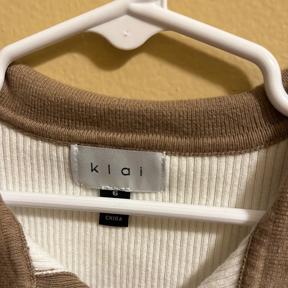 Klai Cream and Brown Polo Shirt